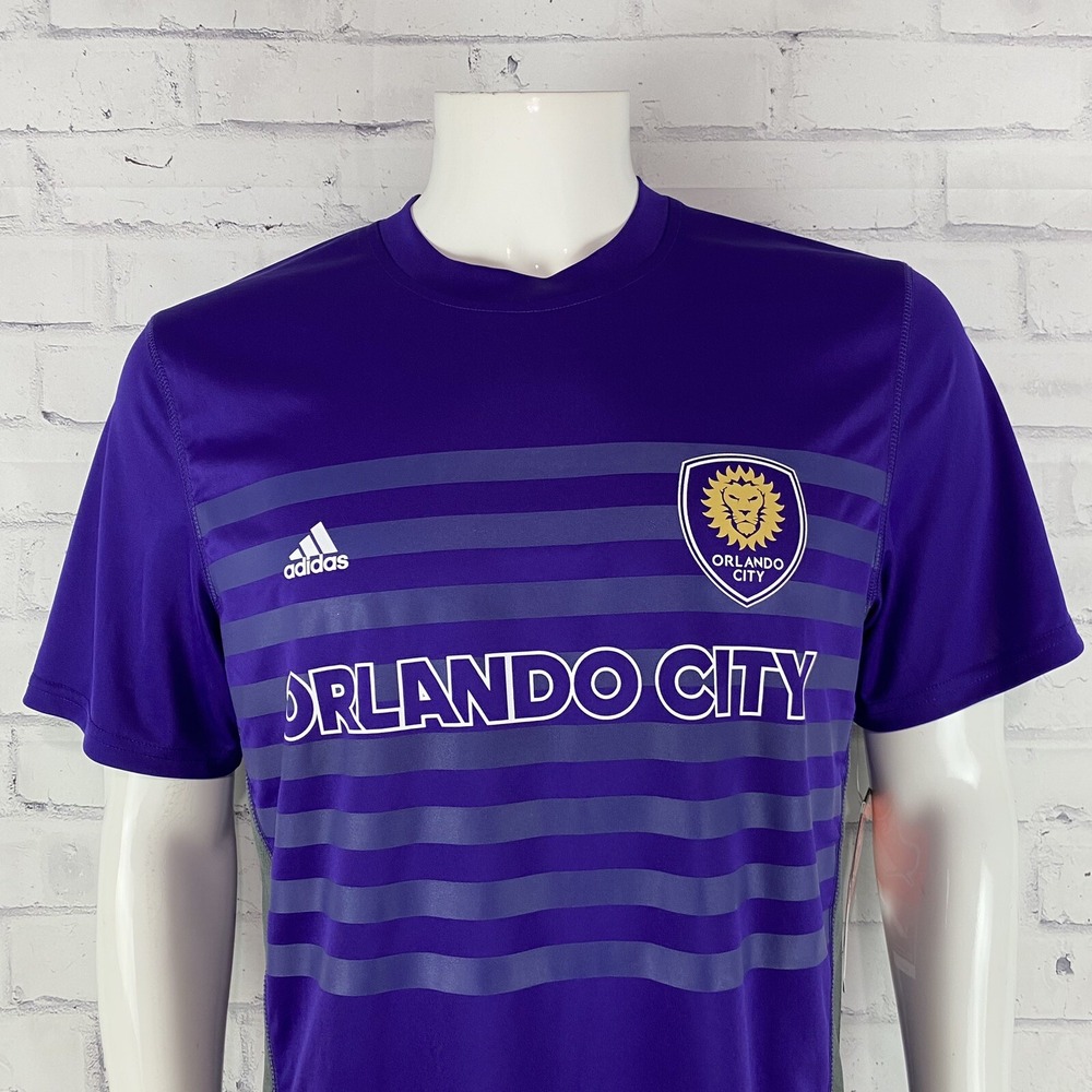 Adidas Soccer Shirt Men's Medium Orlando City Soccer Club Lions MLS Purple NWT